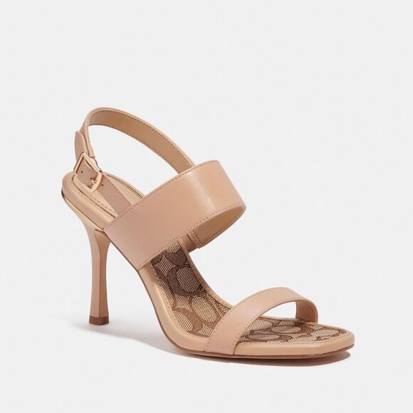 Coach Rori Sandals Women's Size 11 Beechwood Buckle Strap Ankle 3.5 Heel - Picture 1 of 6